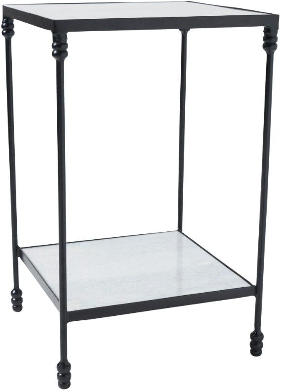 Renwil® Giulia White Accent Table with Matte Black Base-0