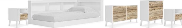 Signature Design by Ashley® Piperton 5-Piece White Twin Bookcase Storage Bed Set-0