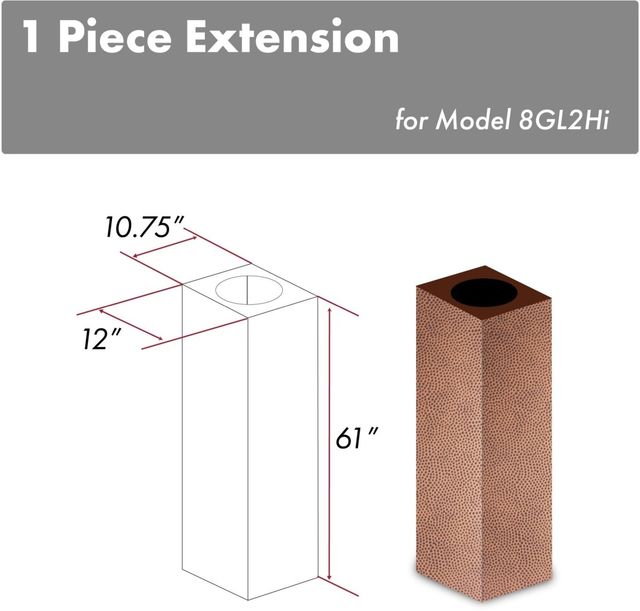 Zline Hand Hammered Copper Chimney Extension-2