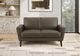 Monarch Specialties Inc. Brown 58" Faux Leather Loveseat with Walnut Legs-1