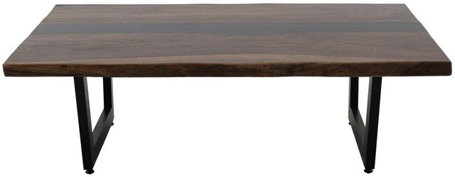 International Furniture Direct Riverwood Brown Cocktail Table with Black Base-3