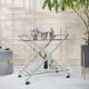 Sagebrook Home 2-Tire 31" Silver Metal Rolling Bar Cart-2
