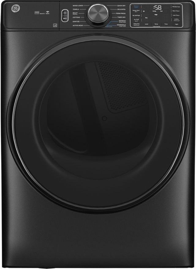 GE® 7.8 Cu. Ft. Carbon Graphite Electric Dryer with Steam and Sanitize Cycle-0