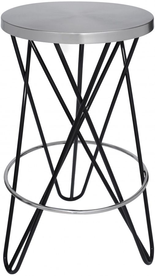 Meridian Furniture Mercury Black/Silver Counter Stool-0