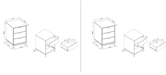 Powell® Portix 2-Piece White Nightstand Set-2