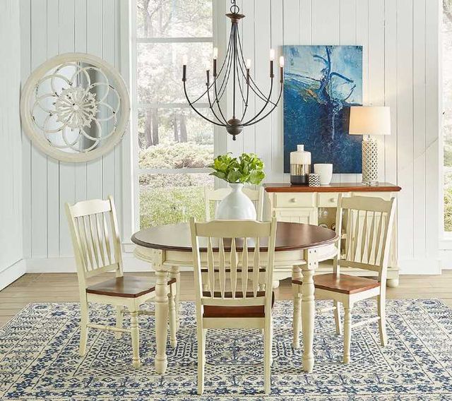 A-America® British Isles Merlot Extending Dining Table with Buttermilk Base-2