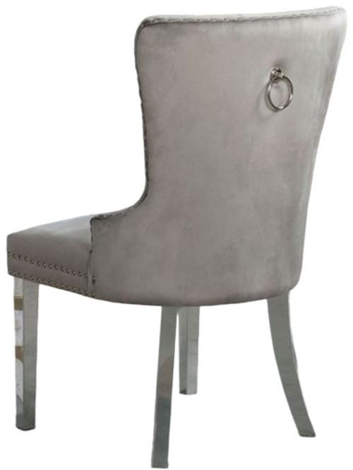 Furniture of America® Jewett 2-Piece Chrome/Gray Wingback Chair Set-2