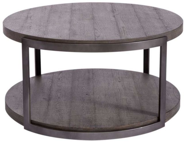 Liberty Furniture Modern View Gauntlet Gray Round Cocktail Table-3