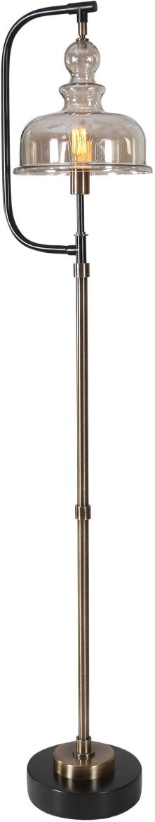 Uttermost® Elieser Antiqued Brushed Brass/Rusted Aged Black Floor Lamp-3