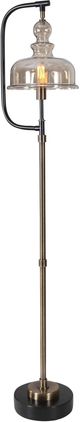 Uttermost® Elieser Antiqued Brushed Brass/Rusted Aged Black Floor Lamp-3