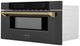 ZLINE Autograph Edition 30" 1.2 Cu. Ft. Black Stainless Steel Built-in Microwave Drawer with Polished Gold Helix Handle-2