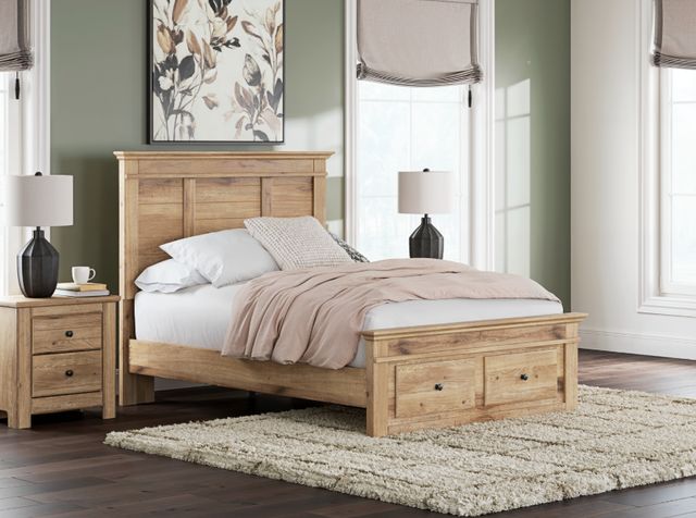 Signature Design by Ashley® Fenderport Tan Full Panel Bed with Storage-1
