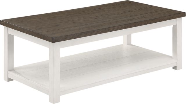 Crown Mark Dakota Brown Coffee Table with White Base-0