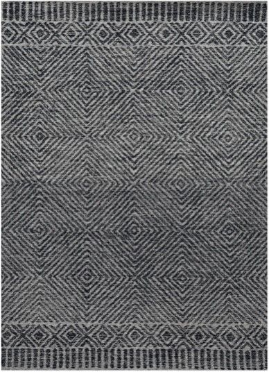 KAS Rugs Hudson Grey/Black Retreat 5'x7' Area Rug-0