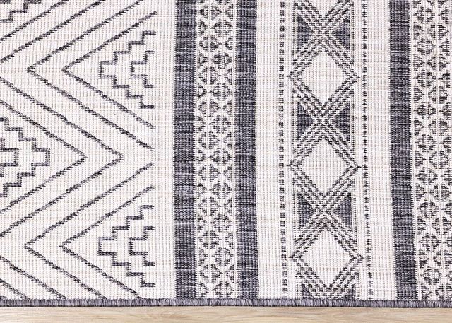Kalora Interiors Bristol Grey/White 5'x8' Indoor/Outdoor Area Rug-2