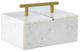 A & B Home White Marble Box with Brass Handle-0