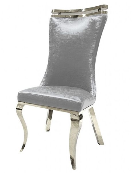 Furniture of America® Palazzo 7-Piece Chrome Dining Table Set with Silver Chairs-1