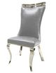 Furniture of America® Palazzo 7-Piece Chrome Dining Table Set with Silver Chairs-1