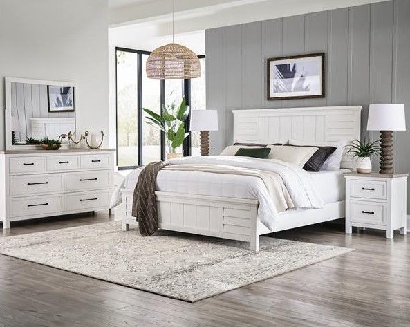 Riverside Furniture Cora Cloud Queen Louver Bed-1