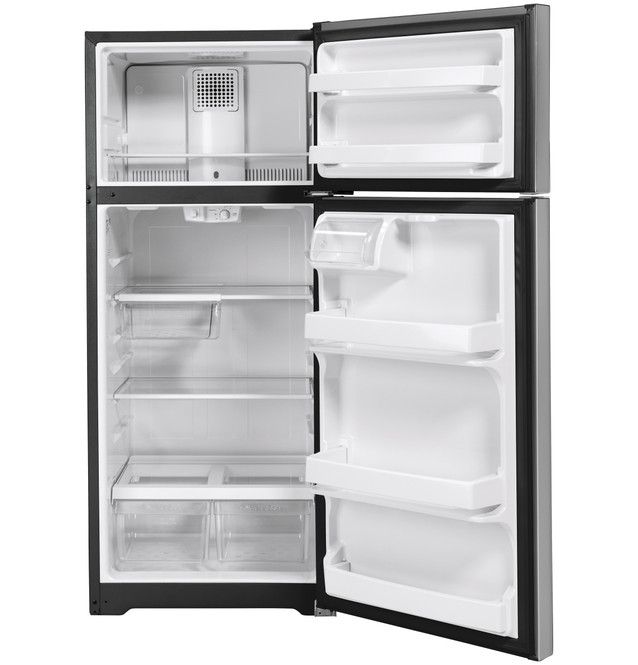 GE® 28" 17.5 Cu. Ft. Fingerprint Resistant Stainless Steel Freestanding Top-Freezer Refrigerator-3