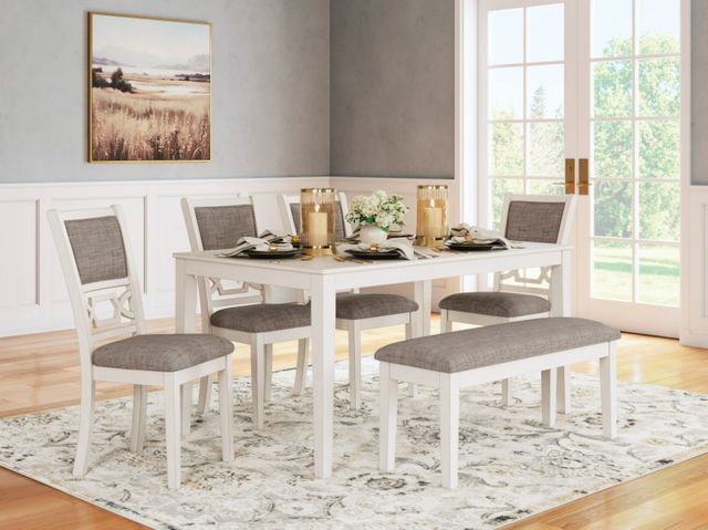 Signature Design by Ashley® Erinberg 6-Piece Antique White Dining Set-5