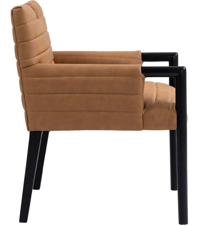 Meridian Furniture Aimee Black/Cognac Leather Dining Arm Chair-3
