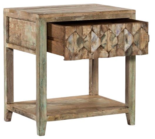 Home Trends & Design Ibiza Vintage Teal Nightstand-3