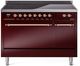 Ilve® Nostalgie II Series 48" Burgundy Pro Style Induction Range-0