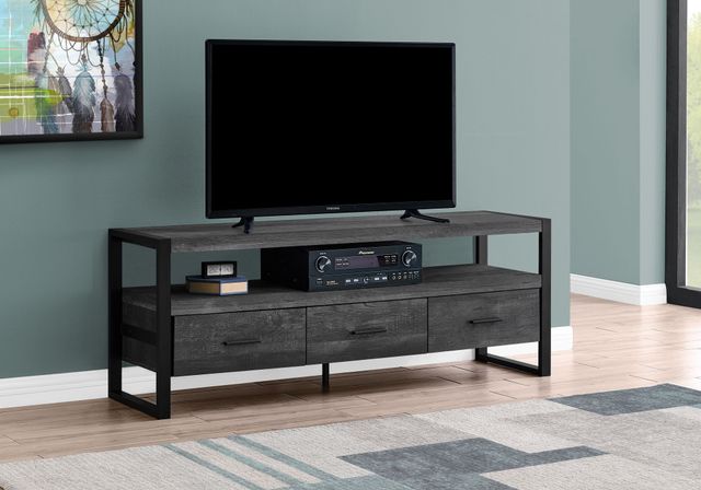 Monarch Specialties Inc. Black Reclaimed Wood 60" TV Stand-1