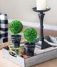 A & B Home 2-Piece Black/Green Mini Faux Potted Topiaries Set-4