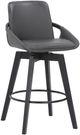 Armen Living Baylor Black Brushed/Gray Swivel Counter Stool-0