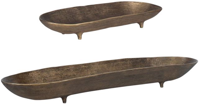 Uttermost® Stratum 2-Piece Antique Brass Bowls Set-3