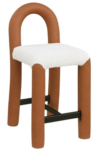 Meridian Furniture Amari Cognac/Cream Upholstered Counter Stool-0