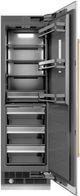 ZLINE Autograph Edition 24 in. 12.5 Cu. Ft. Column Refrigerator in Satin Stainless Steel with Graphite Gray Interior and Champagne Bronze Accents-1