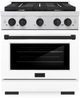 ZLINE Autograph Edition Paramount 30" Stainless Steel Pro Style Dual Fuel Range White Matte Door with Matte Black Accents-0
