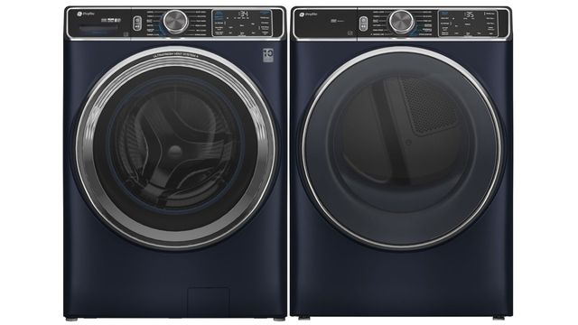 GE Profile™ Sapphire Blue Front Load Washer & Electric Dryer Laundry Pair-0