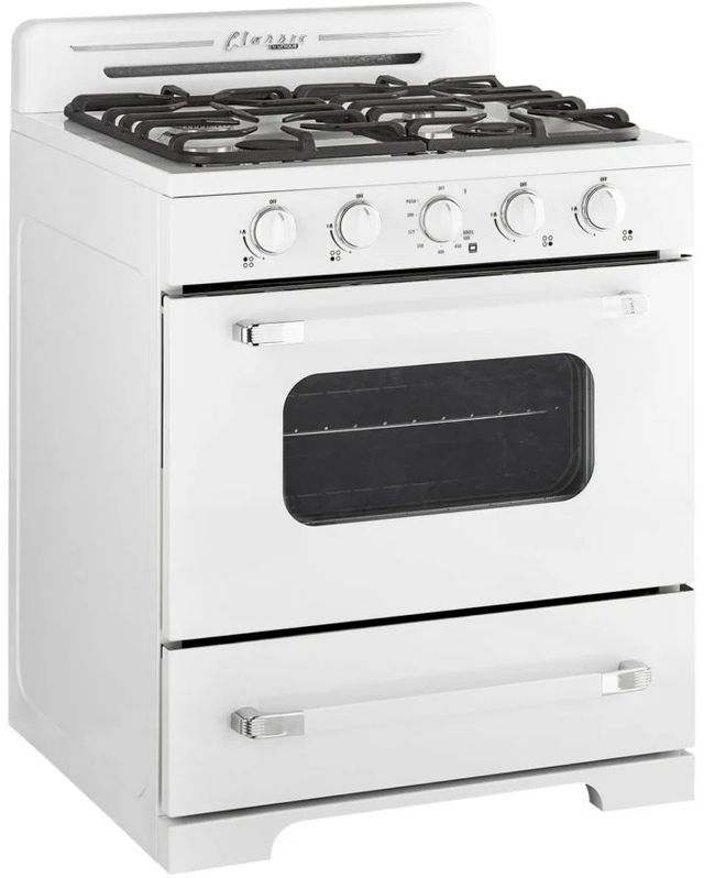 Unique Appliances 30" Marshmallow White Classic Retro Offgrid Freestanding Gas Range-2