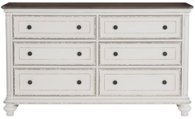 Mazin Furniture Baylesford Antique White Dresser-1