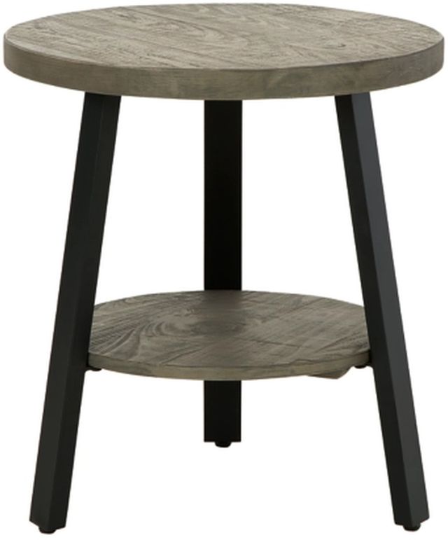 Signature Design by Ashley® Brennegan Gray End Table with Black Legs-0