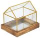 A & B Home Clear/Gold 8.5" Glass House Box-0