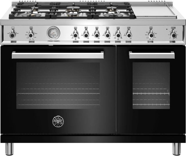 Bertazzoni Professional Series 48" Black Pro Style Gas Range-SER# 3134-1