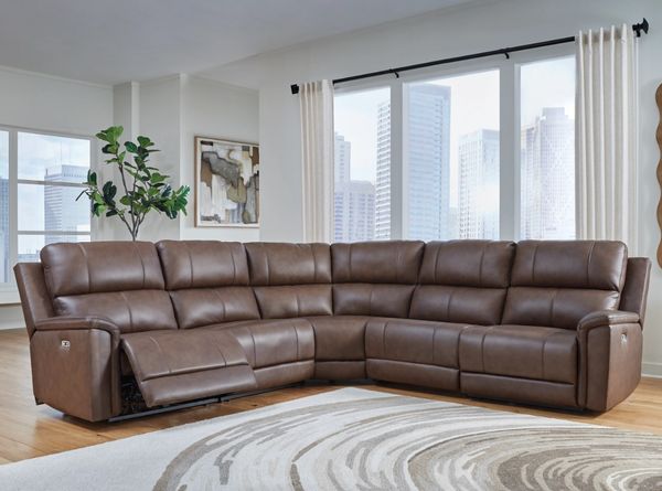 Signature Design by Ashley Bleckley 5-Piece Espresso Power Reclining Sectional