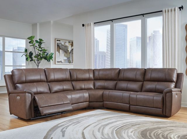 Signature Design by Ashley® Bleckley 5-Piece Espresso Power Reclining Sectional-1