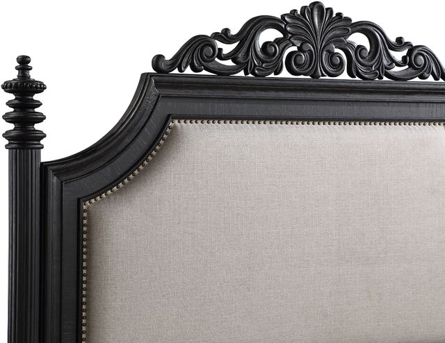 Crown Mark Kingsbury Black Upholstered King Panel Bed-2
