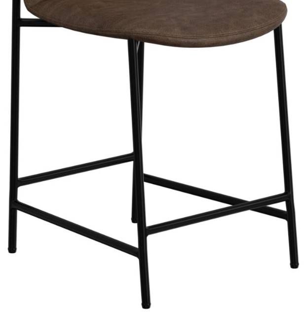 International Furniture Direct Seating Blacksmithing Matte Black/Brown 45" Barstool-4
