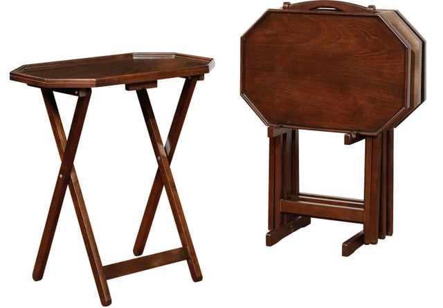 Powell® Oliver 5-Piece Espresso Tray Table Set LFD Home