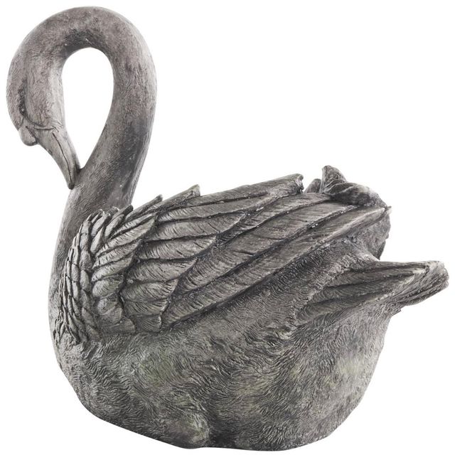 Deco Marche Gray Swan Textured Planter with Patina Accents-2