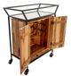 Sagebrook Home 2-Door 33" Metal and Brown Wood with Mirror Bar Cart-2