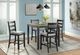 Elements International Martin 5-Piece Black/Gray Counter Dining Set-4