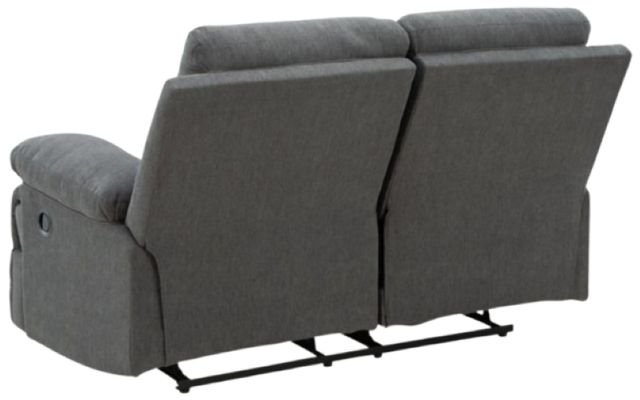 Signature Design by Ashley® Side-Swipe Charcoal Manual Reclining Loveseat-2